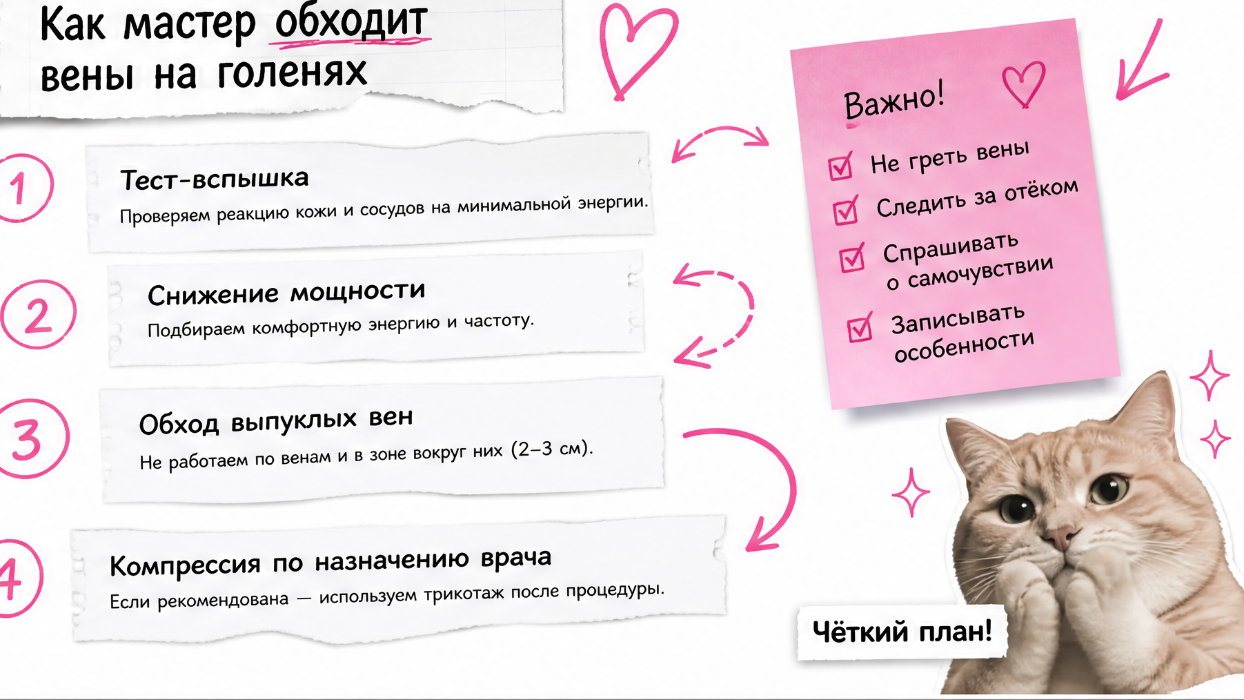 Чеклист безопасной эпиляции ног при варикозе