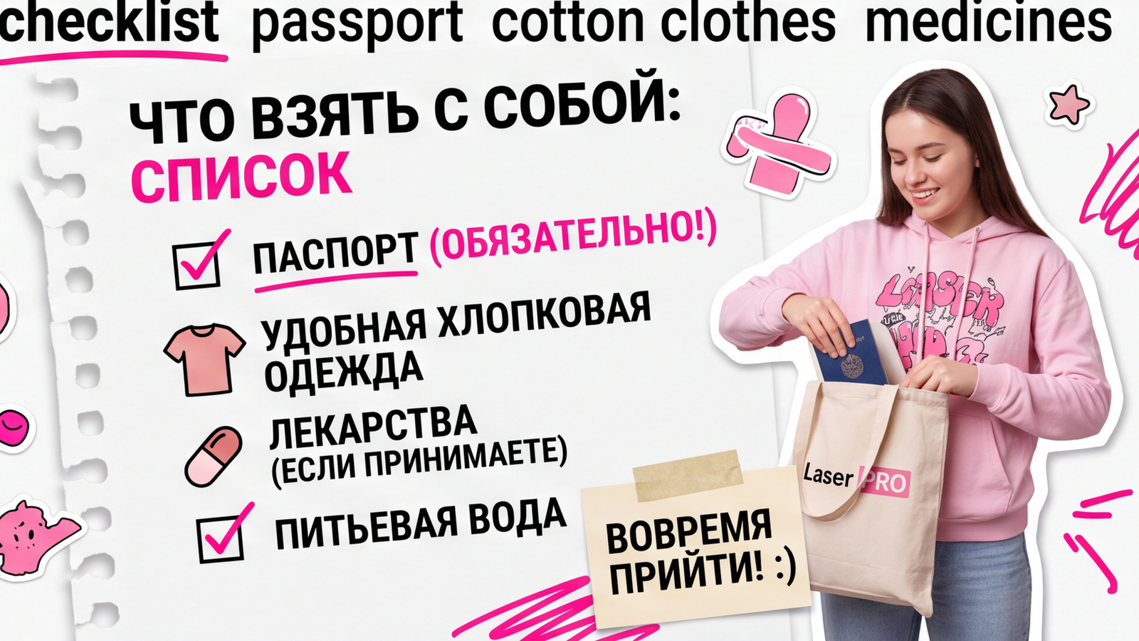Чеклист что взять на первую процедуру лазерной эпиляции