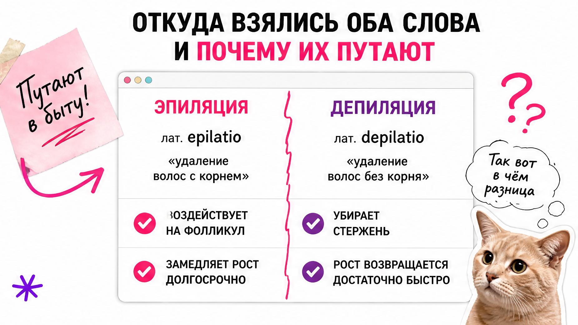 Откуда взялись слова эпиляция и депиляция и почему их путают — Laser PRO