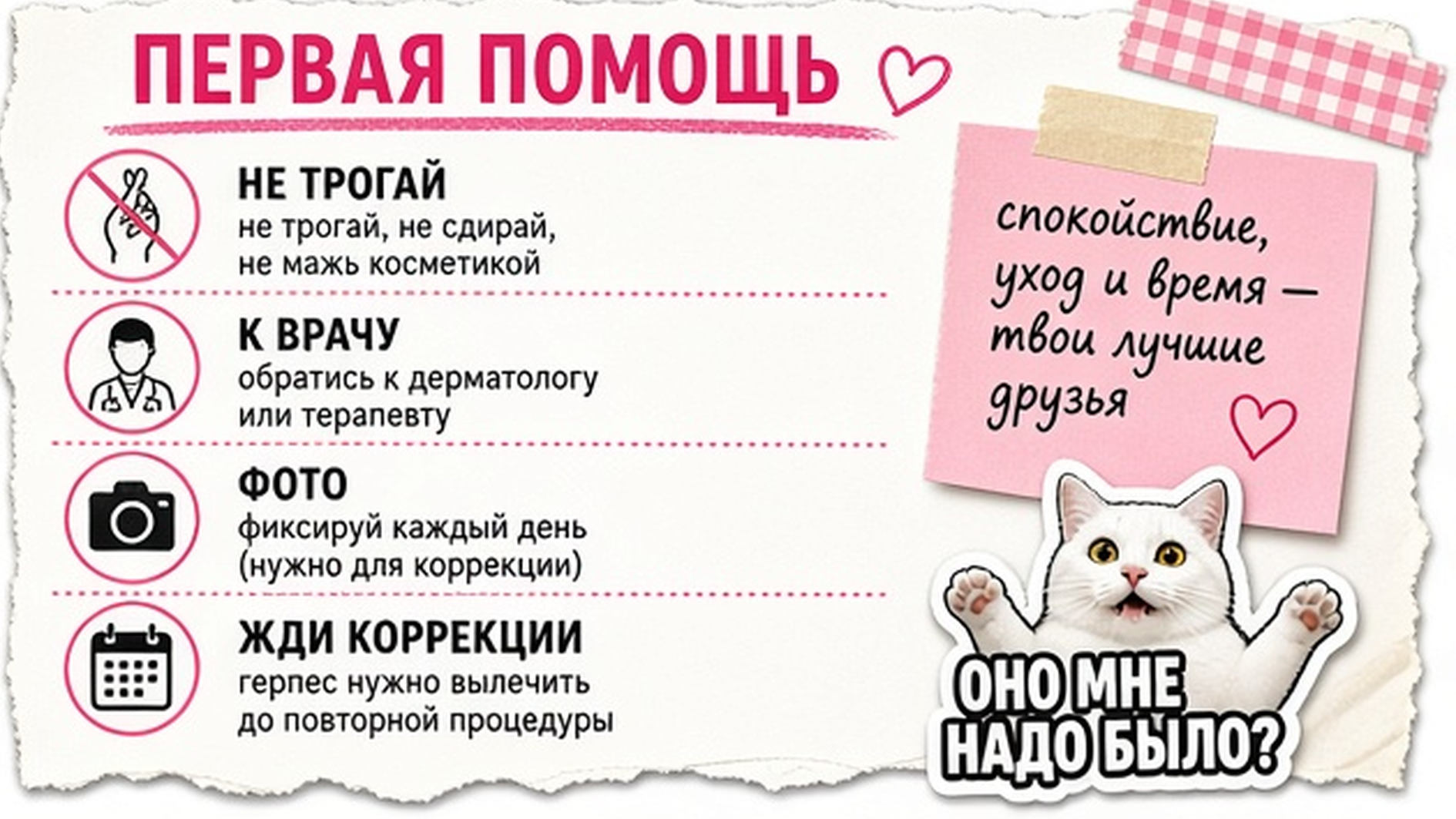 Чеклист первой помощи при герпесе после перманента губ