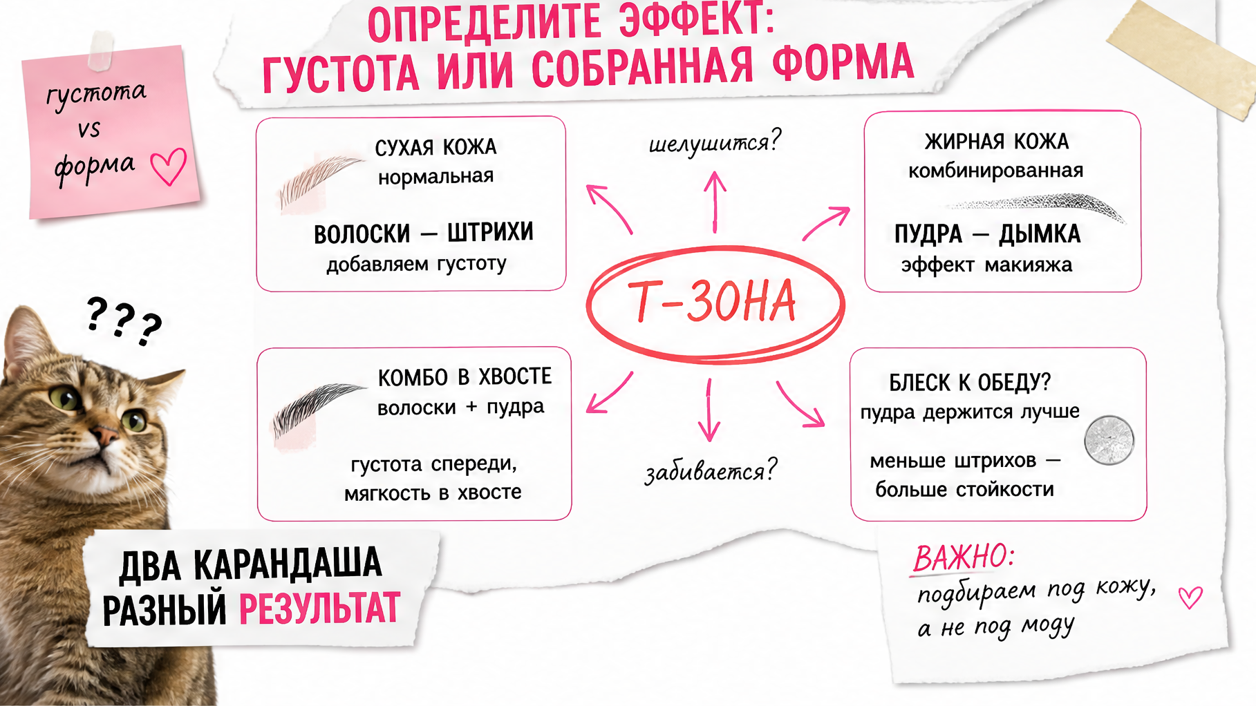 Схема выбора волоскового перманента или пудры по типу коже