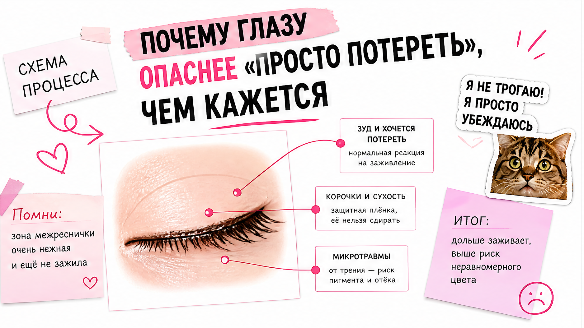 Почему нельзя тереть глаза после межреснички зуд корочки и линия ресниц