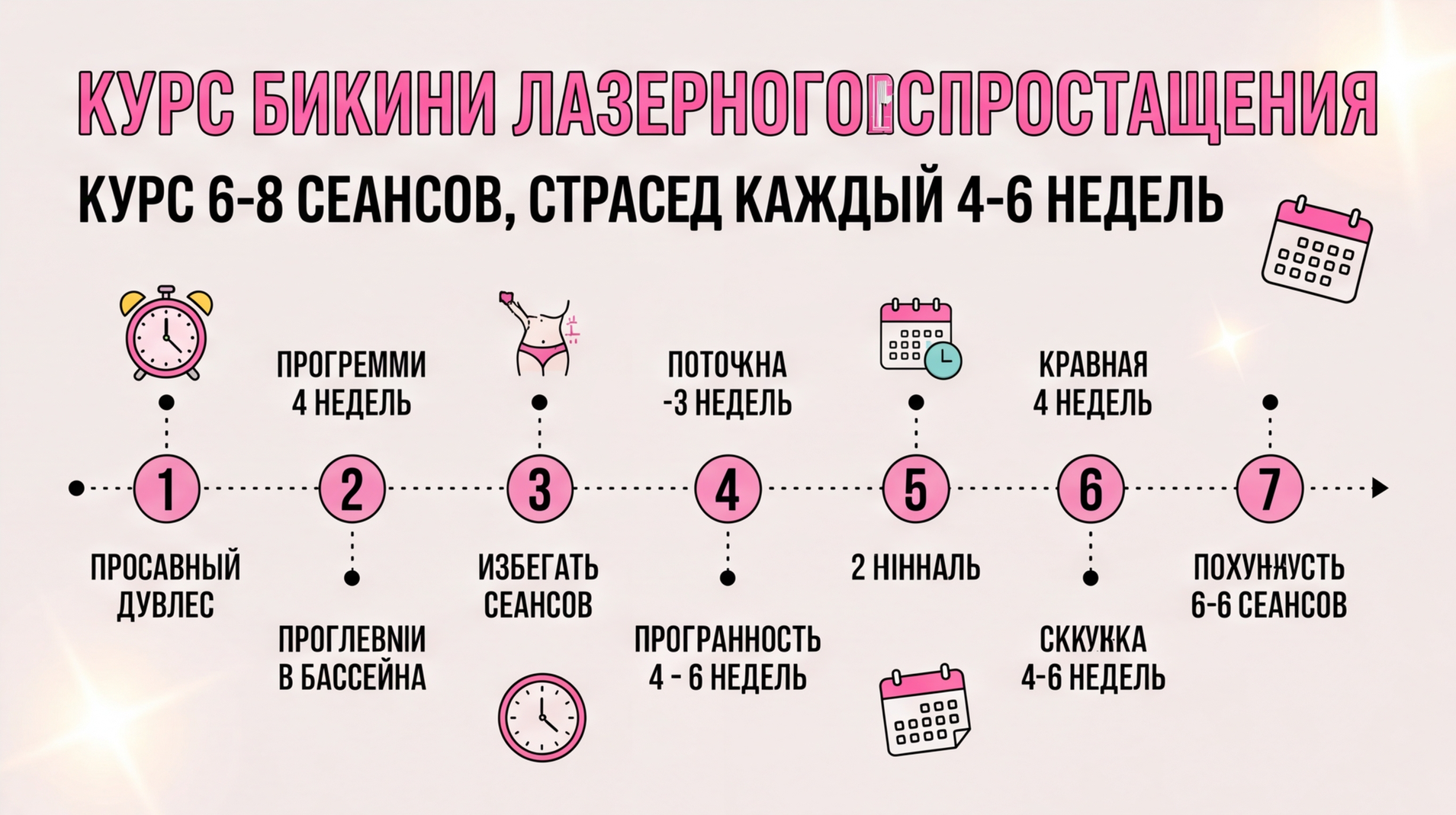 Курс лазерной эпиляции бикини и интервал между сеансами