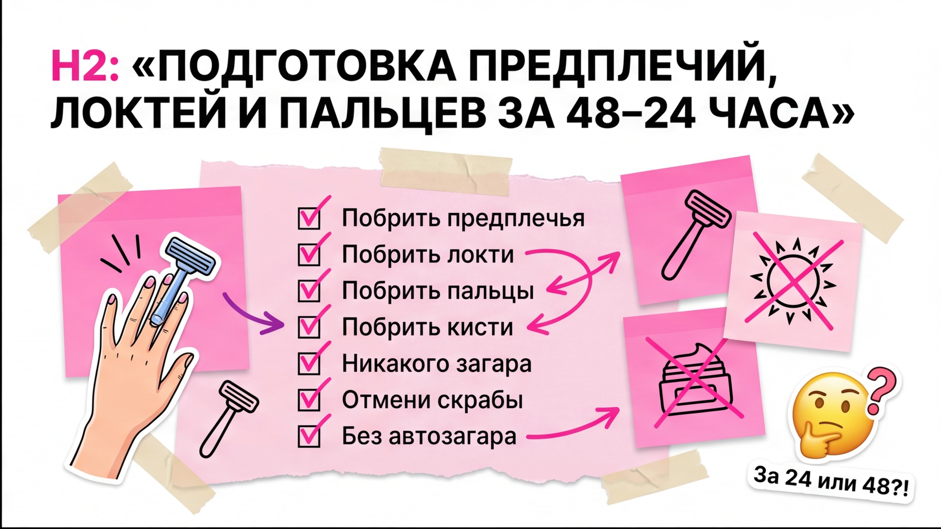 Бритьё рук перед лазерной эпиляцией