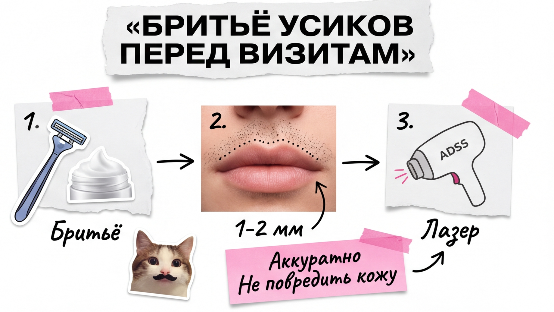 Уход после лазера верхней губы