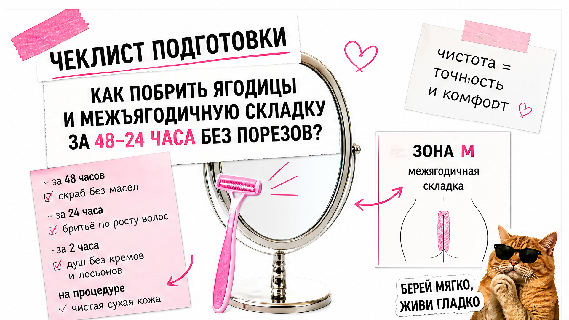 Самостоятельное бритьё ягодиц перед лазером