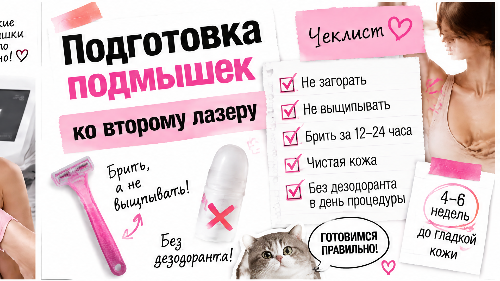 Чек-лист первых 48 часов после лазера на подмышки